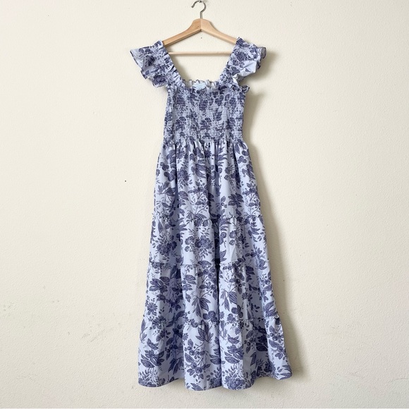 Hill House MEDIUM The Ellie nap midi dress in Lilac Tonal Floral color - Picture 3 of 7